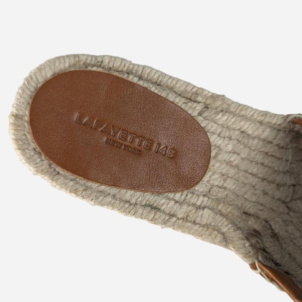 Lafayette 148 New York Raffia Espadrille Slide Cobalt Multi Size 39.5 / 9 - Picture 5 of 8